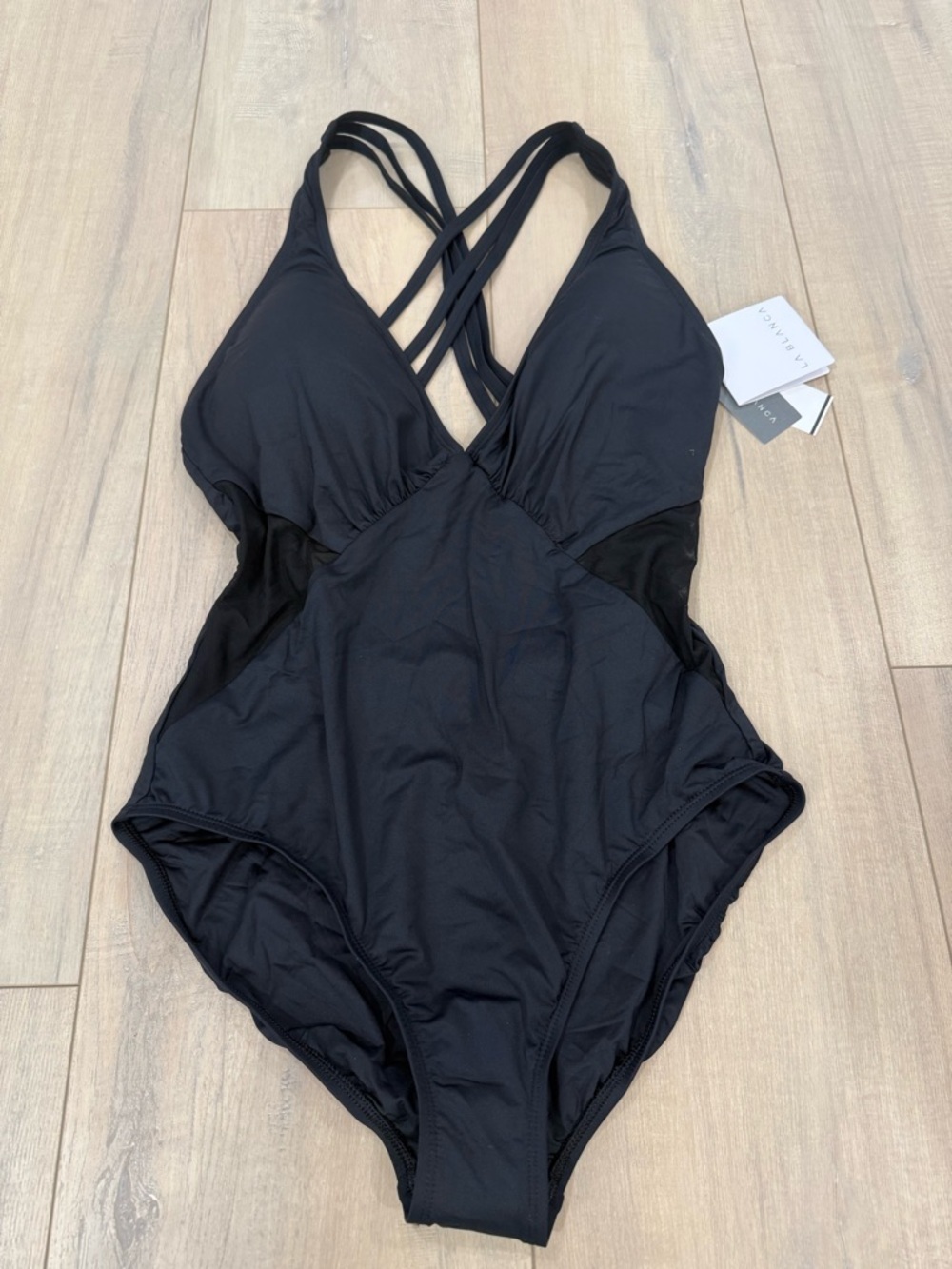 La Blanca Black One-Piece Swimsuit with Crisscross Straps